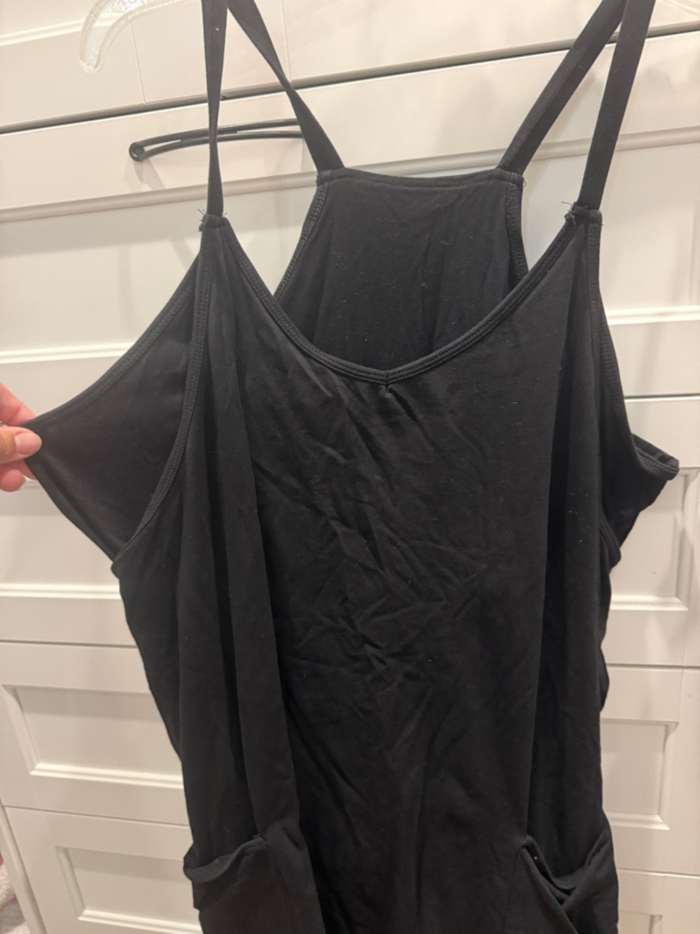 Black Sleeveless Pocket Jumper Dress - Picture 2 of 3
